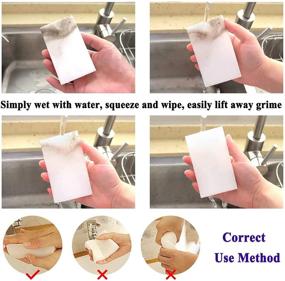 img 3 attached to 🧽 50 Pack YeahWhee Magic Sponge Eraser Sheets - Multi-functional Melamine Foam Pads for Household Cleaning Power, Non-Scratch Scrub Sponge for Kitchen, Dish, Toilet, Sink, Shoe, Wall