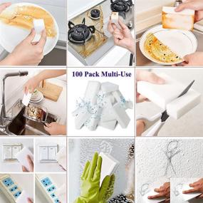 img 2 attached to 🧽 50 Pack YeahWhee Magic Sponge Eraser Sheets - Multi-functional Melamine Foam Pads for Household Cleaning Power, Non-Scratch Scrub Sponge for Kitchen, Dish, Toilet, Sink, Shoe, Wall