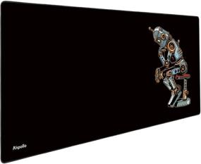 img 3 attached to 🖱️ Anpollo Extended Large Speed Gaming Mouse Pad - XXL Carpet Mouse Mat Pad 35.4x15.7x0.12inches with Non-Slip Rubber - Black Robot
