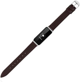img 3 attached to 👝 Inspire HR & Inspire 2 Leather Bands: Stylish Wrist Band Accessories for Women and Men (Brown)