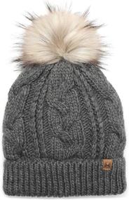 img 4 attached to 🧣 MIRMARU Soft Faux Fur Pom Pom Slouchy Beanie Hat: Sherpa Lined, Thick, Chunky, and Warm for Women