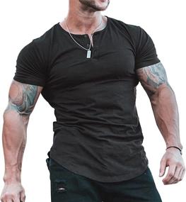 img 4 attached to 👕 URRU Muscle Shirts: Stylish T Shirt Buttons for Men's Clothing and Shirts