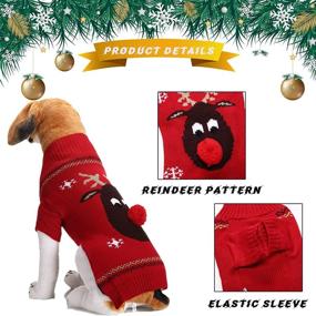 img 1 attached to Get Into the Christmas Spirit with HRTTSY Christmas Dog Sweater Hoodie - Funny Ugly Xmas Cute Puppy Turtleneck Sweaters for Dogs Cats - Fall Winter Warmth and Style - Pet Clothes for Small Medium Large Breeds