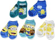 adorable despicable me girls minions 5-pack: colorful no show socks for young fans logo
