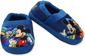 img 4 attached to 🐭 Mickey Mouse Toddler Plush Slippers: Adorable Boys' Shoes for Ultimate Coziness