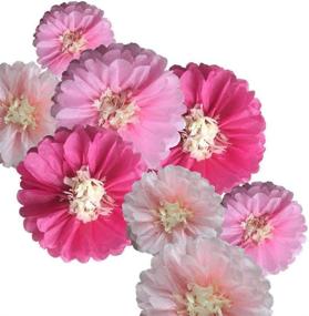 img 2 attached to 🌸 Fonder Mols Pink Paper Flowers: Stunning Tissue Pom Poms for Girl Baby Shower, Nursery Decor, Birthday Party (9pcs)