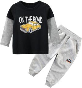 img 4 attached to 🧒 Adorable Toddler Boys' Clothing: T-Shirts, Sweatpants & Tracksuits