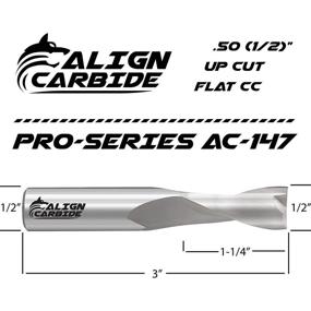 img 2 attached to 🔧 Carbide UP-Cut Router Bit - 1/2 Inch Diameter, 1/2 Inch Shank, 3 Inch Length - Premium Solid Micro Grain Carbide, Spiral Plunge, 2 Flute, Flat Cutting Face - CNC Router Pro-Series