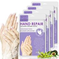 hydrating hand spa: 4 pack moisturizing gloves infused with collagen, serum, vitamins, and natural extracts for repairing dry, cracked hands in women & men logo