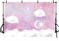 🎀 mehofoto sweet pink and white cloud photo studio backdrop props for princess birthday girl baby shower party decorations with hanging gold stars. twinkle twinkle little stars photography background banner, 7x5ft logo