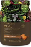 🌱 plantfusion complete meal replacement shake: chocolate caramel flavor, vegan, non-gmo, gluten free, dairy free, no sugar, 1 lb logo