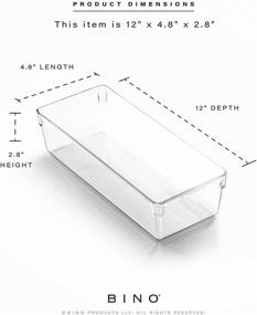 img 2 attached to 🗄️ BINO Oblong Plastic Drawer Organizer Bin 2 Pack - The Artisan: Multi-Purpose, Durable, BPA-Free Desk, Vanity, Bathroom, Makeup Drawer Organizer