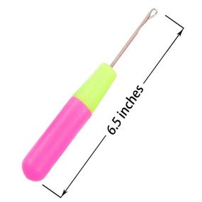 img 1 attached to 6.5 Inch 2-Pack Latch Hook Crochet Needle for Micro Braids, Hair Extensions, Feathers, and Dread Maintenance Installation