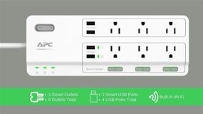 img 3 attached to 💡 APC Smart Plug WiFi Power Strip with USB Ports, PH6U4X32W - 3 Smart Plugs that Work with Alexa, 6 Outlets Total, 2160 Joule Surge Protector, No Hub Required - White