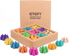 img 4 attached to 🌸 OTOFY Backflow Incense Cones: 100% Natural Handmade Scents for Backflow Incense Burner - 180 Pcs of Waterfall Incense Rose Tulip Jasmine Lavender - Perfect Meditation & Yoga Gift (Wood Color)