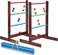 speedarmis retro ladder toss game set - 35in rubber wooden ladder ball golf lawn game with 6 bolo balls & carrying case - fun outdoor yard game for kids, adults, and families logo
