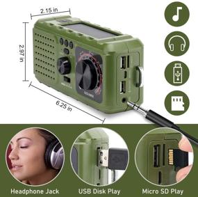 img 1 attached to 📻 Multi-Functional Emergency NOAA Radio Weather Alert with Portable AM FM MP3 Player, Solar & Hand Crank Operation, 2200mAh Battery, USB Phone Charger, Flashlight, Reading Lamp, SOS Alarm