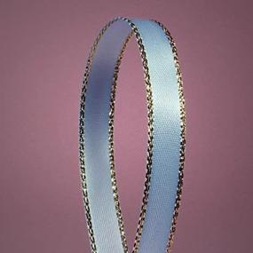 img 4 attached to 🎀 Light Blue Satin Ribbon with Gold Edges, 3/8 Inch X 50 Yards