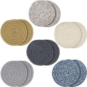 img 4 attached to 🍽️ Super Absorbent Pieces Braided Coasters for a Tidy Kitchen