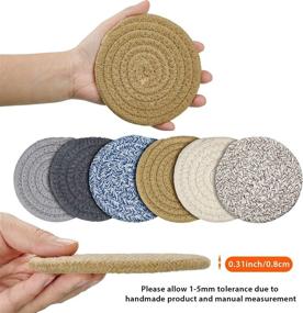 img 1 attached to 🍽️ Super Absorbent Pieces Braided Coasters for a Tidy Kitchen