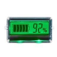 drok green lcd display digital battery capacity tester indicator - two wires 12v/24v/36v/48v lead acid battery monitor with protective shell (dc8-63v) logo
