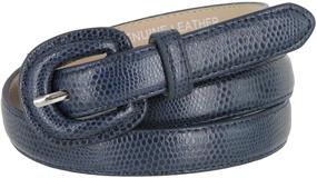 img 2 attached to 🐍 Snakeskin Embossed Genuine Leather Dress Belts for Women - 3/4" or 19mm Width