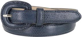 img 1 attached to 🐍 Snakeskin Embossed Genuine Leather Dress Belts for Women - 3/4" or 19mm Width