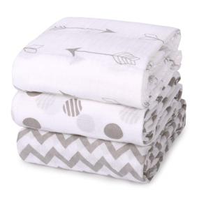img 4 attached to 👶 Momcozy Muslin Baby Swaddle Blankets 3-Pack - Soft and Silky 70% Bamboo + 30% Cotton Wraps for Boys and Girls - Large Unisex Receiving Blankets - 47 x 47 inch Size