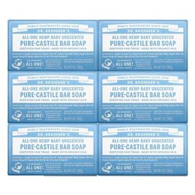 img 4 attached to 🧼 Dr. Bronner’s - Pure-Castile Bar Soap (Baby Unscented, 5 oz, 6-Pack) - Gentle Organic Soap for Sensitive Skin & Babies - Face, Body & Hair - No Fragrance Added, Biodegradable, Vegan, Non-GMO