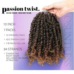 img 3 attached to 🔥 Расширения волос Pre-Twisted Passion Twist длиной 10 дюймов - Синтетические волосы для косичек Osuntress Pre-Looped Crochet (цвет T30)