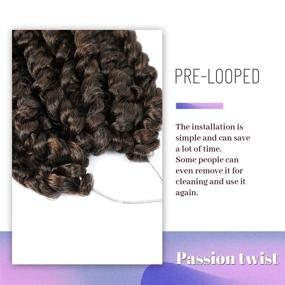 img 1 attached to 🔥 Расширения волос Pre-Twisted Passion Twist длиной 10 дюймов - Синтетические волосы для косичек Osuntress Pre-Looped Crochet (цвет T30)