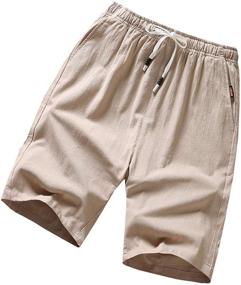 img 4 attached to Summer Drawstring Shorts with Pockets for Boys - GUNLIRE Clothing