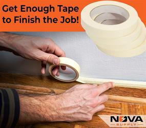 img 2 attached to Pro-Grade Masking Tape 3/4 in. by Nova Supply - 60 Yard Roll, 4 Pack (240 Yards). Multi-Use, Easy Tear Tape for Labeling, Painting, Packing, and More. Leaves No Residue - Improve SEO!