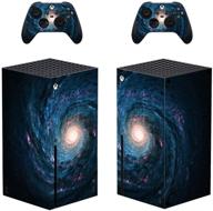 🎮 black vinyl skin decal cover for microsoft xbox series x console wrap sticker skins - whole body protective sticker with two bonus wireless controller decals - seo-optimized logo