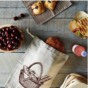 img 1 attached to Large 11 x 15 in (30 cm x 40 cm) Natural Linen Bread Bags - Set of 2 - Perfect for Homemade Bread, Reusable Storage, Housewarming, Wedding Gift, Artisan Bread - Ideal Bakery & Baguette Bag