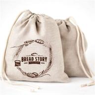 large 11 x 15 in (30 cm x 40 cm) natural linen bread bags - set of 2 - perfect for homemade bread, reusable storage, housewarming, wedding gift, artisan bread - ideal bakery & baguette bag логотип