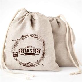 img 4 attached to Large 11 x 15 in (30 cm x 40 cm) Natural Linen Bread Bags - Set of 2 - Perfect for Homemade Bread, Reusable Storage, Housewarming, Wedding Gift, Artisan Bread - Ideal Bakery & Baguette Bag