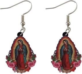 img 1 attached to 👑 ROSTIVO Virgin Mary Earrings: Stylish Acrylic Jewelry for Women and Girls