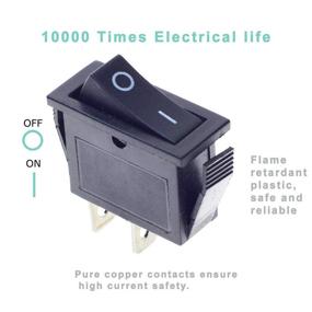 img 3 attached to 🔲 QTEATAK 8 Pcs SPST Snap-in ON-Off 2 Pin Snap Rocker Boat Switch Black AC 250V 15A 125V 20A: Ideal for Car, Boat, and Household Appliances