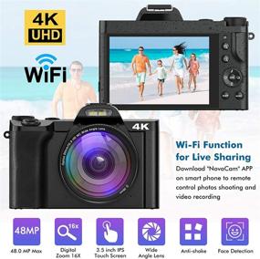 img 1 attached to 📸 Enhanced 4K Digital Camera: AiTechny Vlogging Camera for YouTube with 48MP Video, WiFi, Touch Screen, Wide Angle Lens, and 16X Zoom