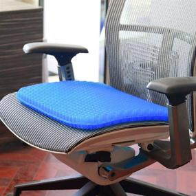 img 3 attached to Pain Relief Gel Seat Cushion with Double Layer Honeycomb Design - Breathable Chair Pad for Car Driver, Office Chair, Wheelchair, and Truck - Support for Butt, Hip, Tailbone, Sciatic Nerve and Spine