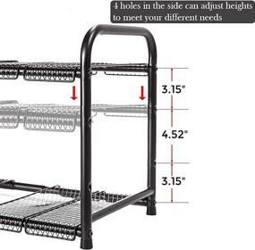 img 2 attached to 🗄️ STORAGE MANIAC 2 Tier Expandable Under Sink Shelf Organizer with Removable Steel Panels - Adjustable Width & Height for Kitchen and Bathroom Storage, 18-30 Inches, Bronze