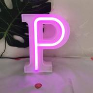 qiaofei neon pink marquee light letters: vibrant wall/table decor for home bar christmas, birthdays, valentine's day - pink letters (p) логотип