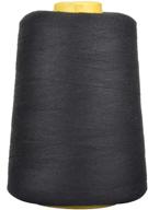 black polyester sewing thread spools – 6000 yards, all-purpose diy connecting threads for 🧵 sewing, drapery, upholstery, and leather repair works, ideal for beginners, screen hand, bedding, and purse projects logo