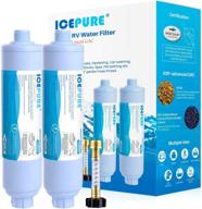 🚰 icepure rv встроенный фильтр для воды с защитой шланга - 20 микрон, идеально подходит для автодомов, моряков, питья, мытья, садоводства, кемпинга и многого другого - снижает содержание хлора, отвратительный вкус, запахи, осадок, ржавчину - 2 упаковки логотип