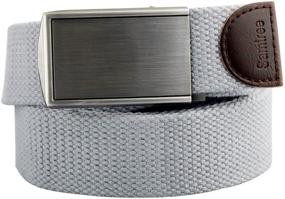 img 2 attached to 👖 Black Samtree Military Buckle Canvas Men's Belt Accessories (Style 03)