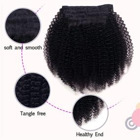 img 2 attached to Нарощенные косы Ваналия Afro Kinky Curly Clip - для естественно чернокожих женщин афро-американского происхождения, 100% волосы Рэми человека 3C 4A Clip Ins, двойное переплетение, 120 грамм, 16 дюймов