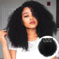 нарощенные косы ваналия afro kinky curly clip - для естественно чернокожих женщин афро-американского происхождения, 100% волосы рэми человека 3c 4a clip ins, двойное переплетение, 120 грамм, 16 дюймов логотип