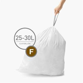 img 2 attached to 🗑️ Top-rated Simplehuman Code F Drawstring Trash Bags - 60 White Liners, Superior Fit and Durability!