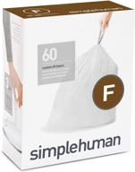 🗑️ top-rated simplehuman code f drawstring trash bags - 60 white liners, superior fit and durability! logo